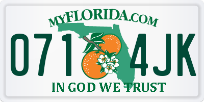 FL license plate 0714JK
