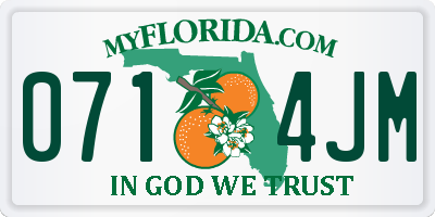 FL license plate 0714JM
