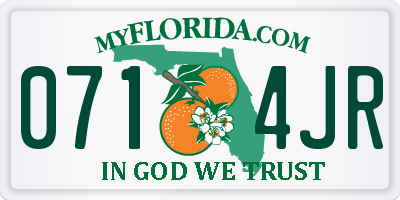 FL license plate 0714JR