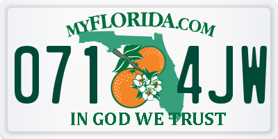 FL license plate 0714JW