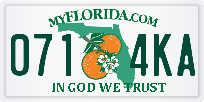 FL license plate 0714KA