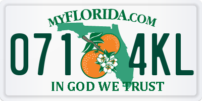 FL license plate 0714KL
