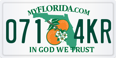 FL license plate 0714KR