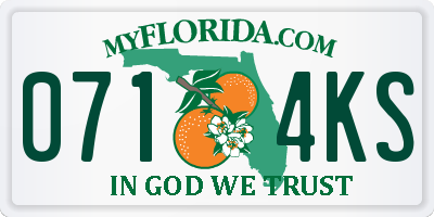 FL license plate 0714KS