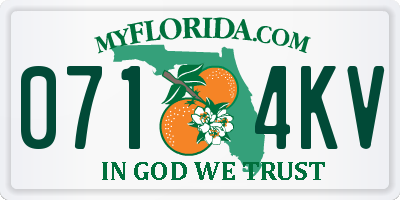 FL license plate 0714KV