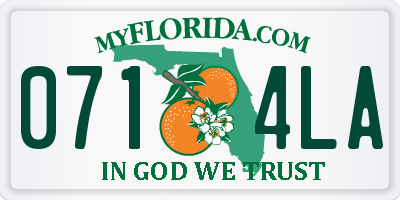 FL license plate 0714LA