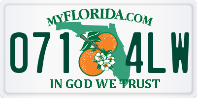 FL license plate 0714LW