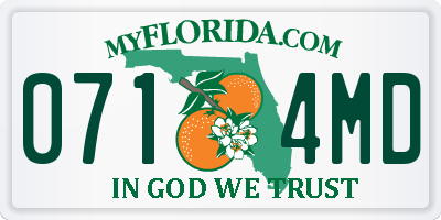 FL license plate 0714MD