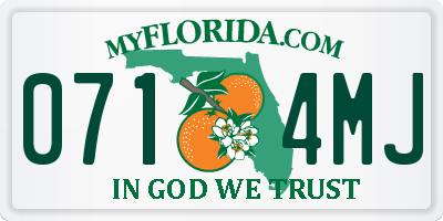 FL license plate 0714MJ