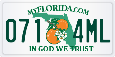 FL license plate 0714ML