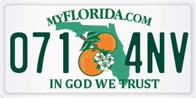 FL license plate 0714NV