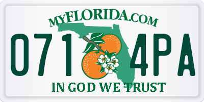 FL license plate 0714PA