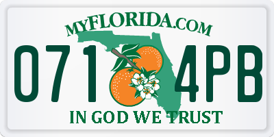 FL license plate 0714PB