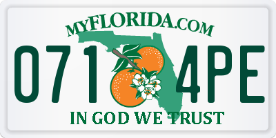 FL license plate 0714PE