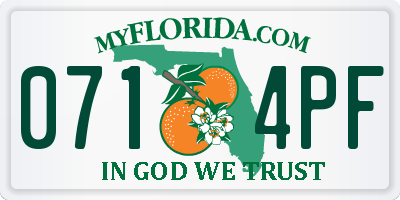 FL license plate 0714PF