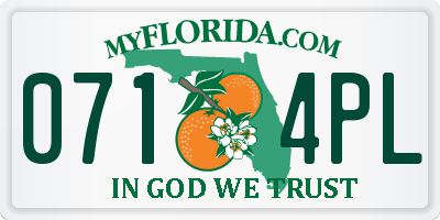 FL license plate 0714PL