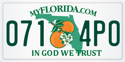 FL license plate 0714PO