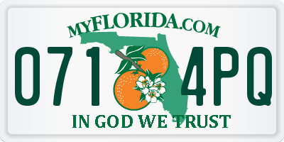 FL license plate 0714PQ
