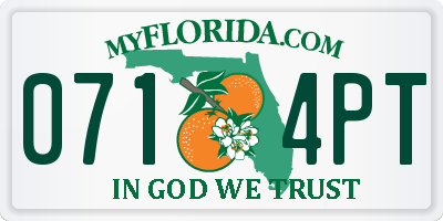 FL license plate 0714PT