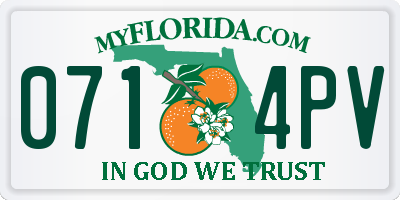 FL license plate 0714PV