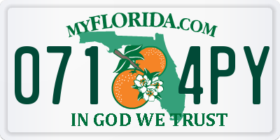 FL license plate 0714PY