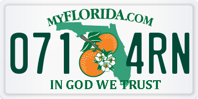 FL license plate 0714RN