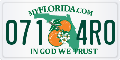 FL license plate 0714RO