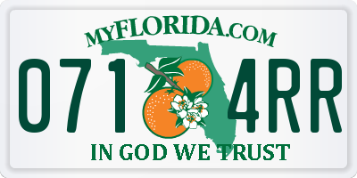FL license plate 0714RR