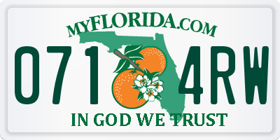 FL license plate 0714RW