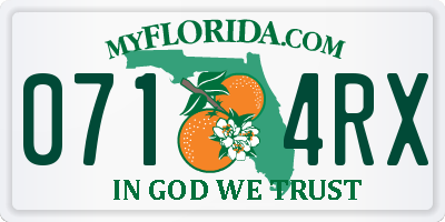 FL license plate 0714RX