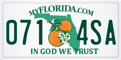 FL license plate 0714SA