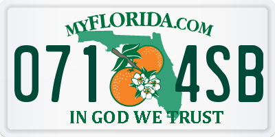 FL license plate 0714SB