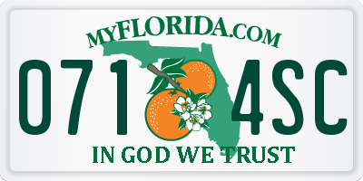FL license plate 0714SC