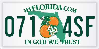 FL license plate 0714SF