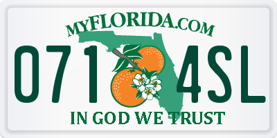 FL license plate 0714SL