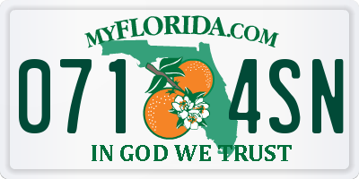 FL license plate 0714SN