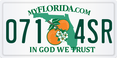 FL license plate 0714SR