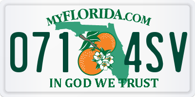FL license plate 0714SV