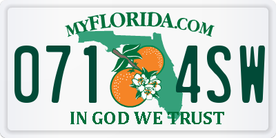 FL license plate 0714SW