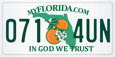 FL license plate 0714UN