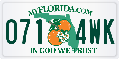 FL license plate 0714WK