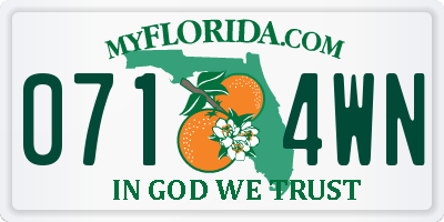 FL license plate 0714WN
