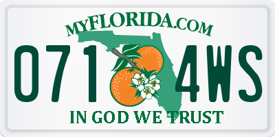 FL license plate 0714WS