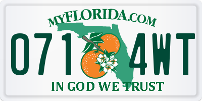 FL license plate 0714WT