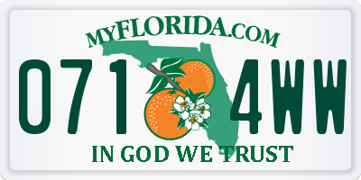 FL license plate 0714WW
