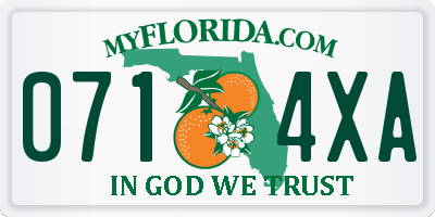 FL license plate 0714XA