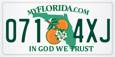 FL license plate 0714XJ