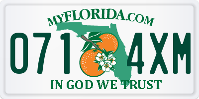 FL license plate 0714XM