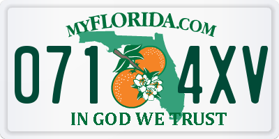 FL license plate 0714XV