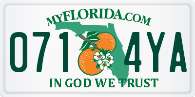FL license plate 0714YA